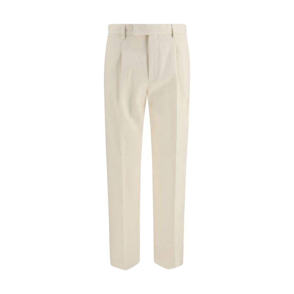 Zegna Men Cotton And Cashmere Tailored Pants